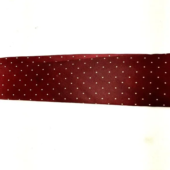 Mickey Mouse Cervantes Vtg Tie Disney World Maroon Red Repp Weave Polka Dots Y2K - Picture 9 of 9